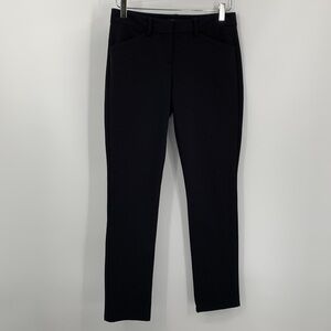 Theory Dante ponte knit trousers pants slim straight black flat front women 2